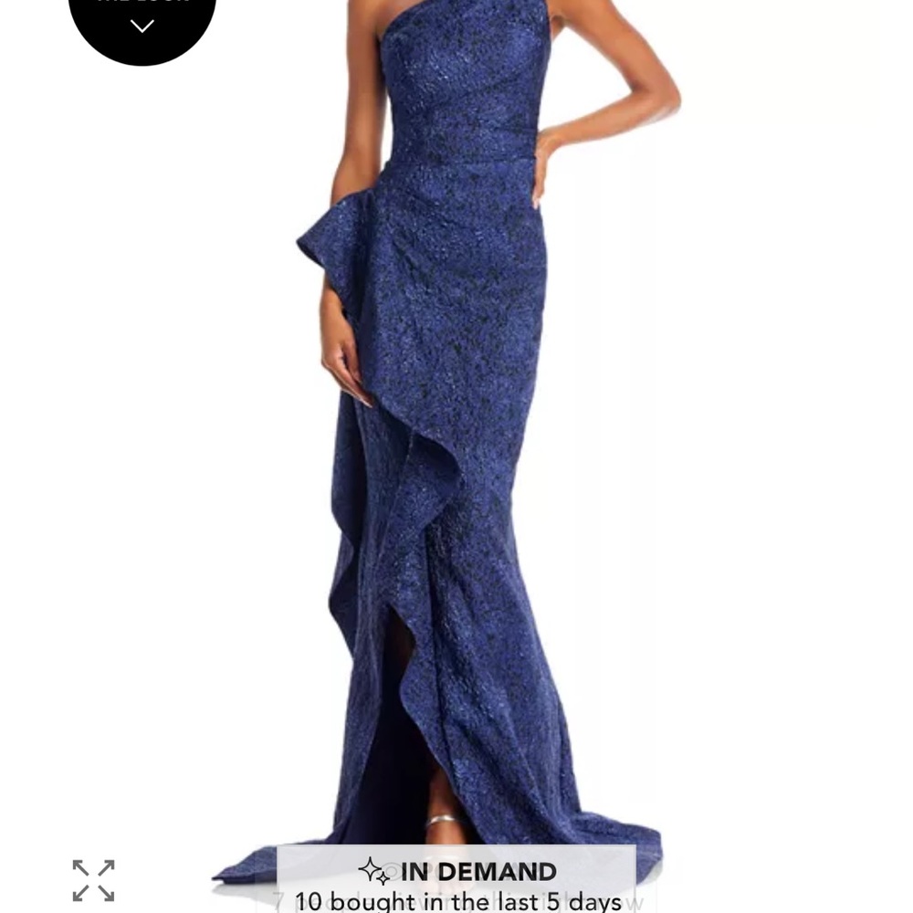 Rickie Freeman for Teri Jon Blue One-Shoulder Wedding Dress